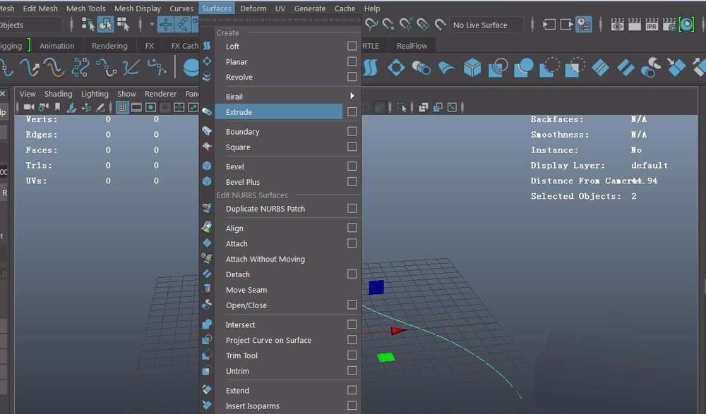 maya用extrude命令创建三维管道的相关操作教程截图