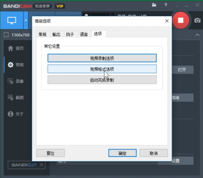 Bandicam设置录制视频尺寸的使用教程截图