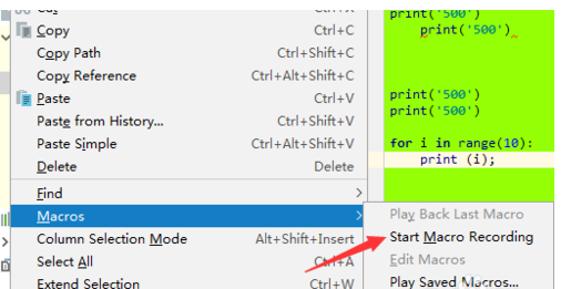 PyCharm录制宏的相关图文教程截图