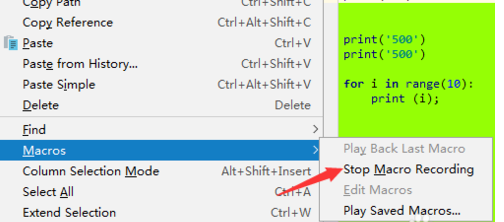 PyCharm录制宏的相关图文教程截图
