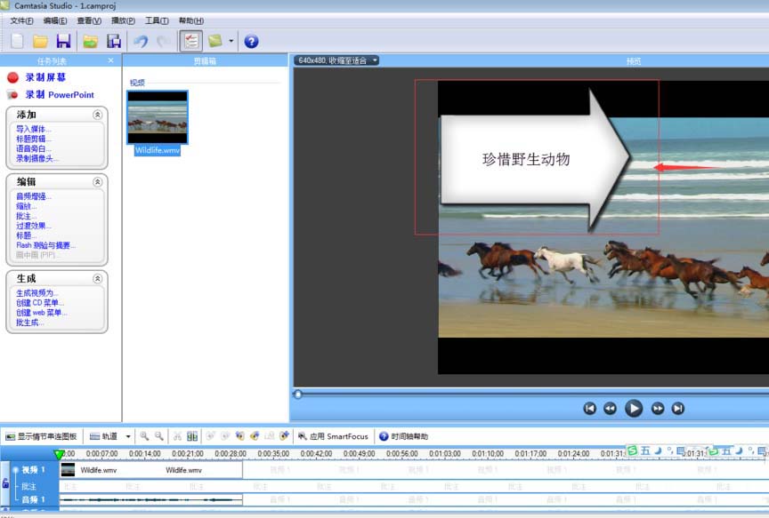 Camtasia Studio给视频添加文字批注的操作方法截图