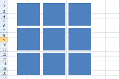 Excel制作九宫格图片的操作过程截图