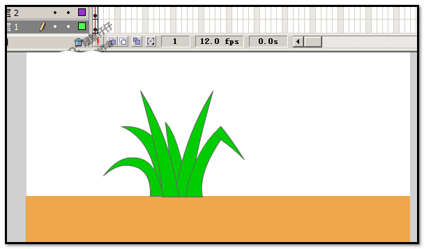 Flash绘制绿色小草的详细方法截图