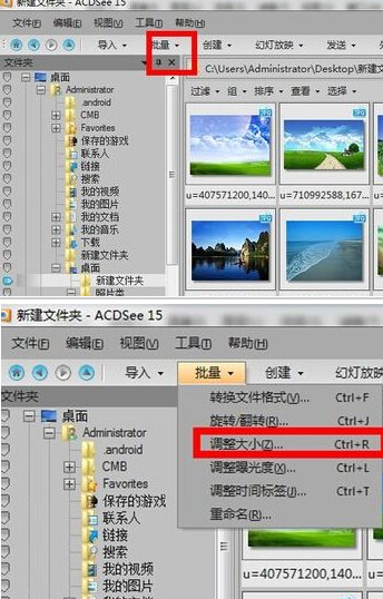 ACDSee批量改变图片大小的操作过程截图