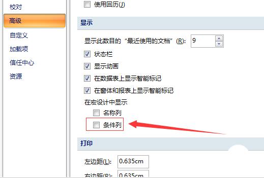 Access设置显示宏和条件列的具体方法截图