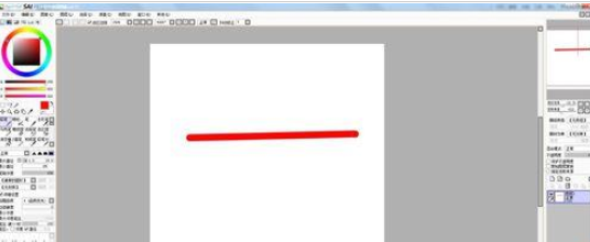 sai软件中快捷键画出直线的方法截图