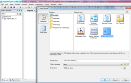 Power Designer创建用例模型的操作过程截图