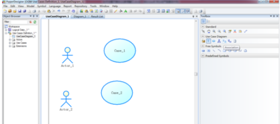 Power Designer创建用例模型的操作过程截图