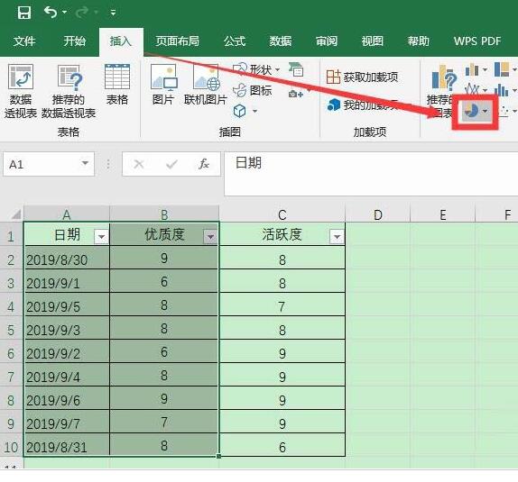 Excel表格中数据转成三维立体饼图的具体操作截图