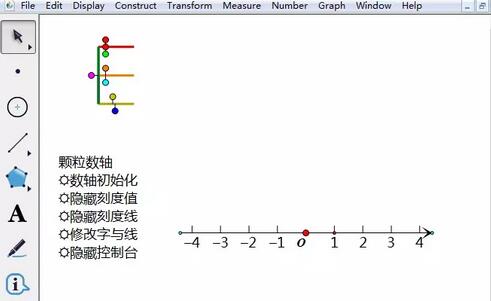 几何画板绘制带箭头的数轴的操作流程截图