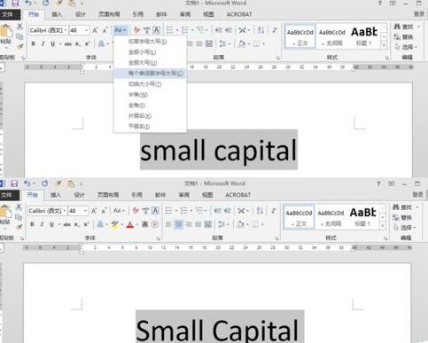 word设置小型大写字母small capitals的操作方法截图