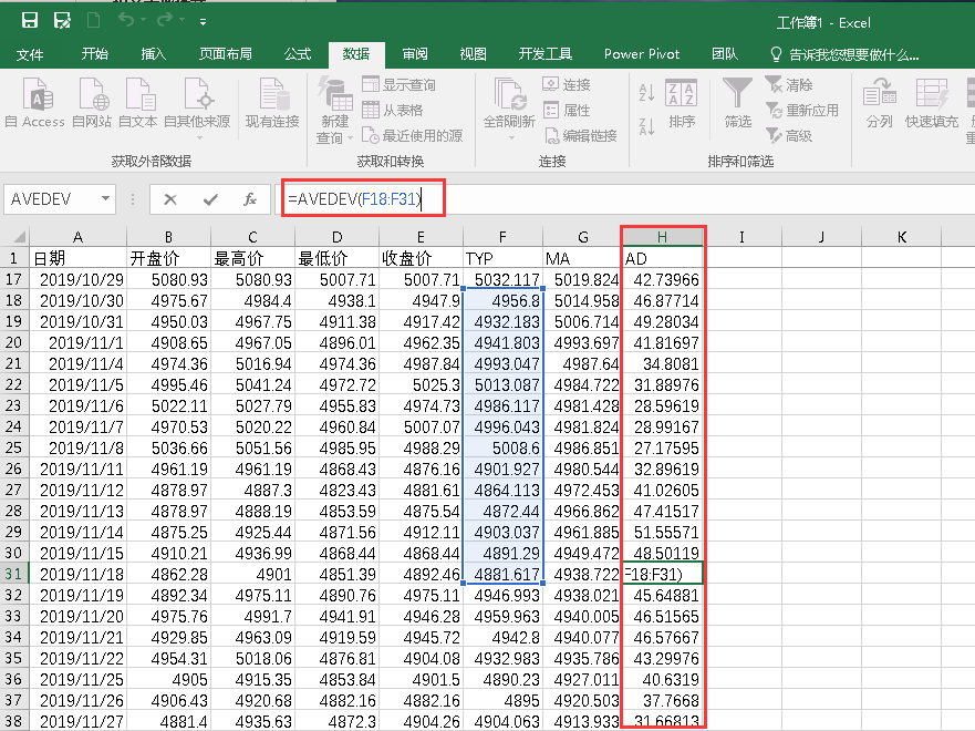 Excel绘制股票的CCI指标的详细方法截图