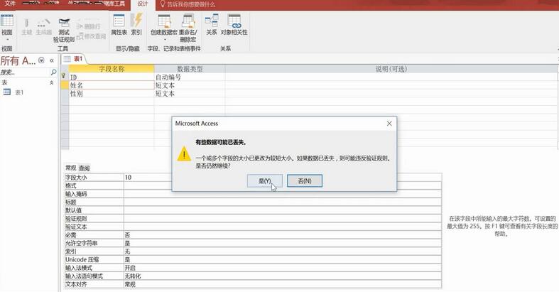 access设置字段大小的操作教程截图