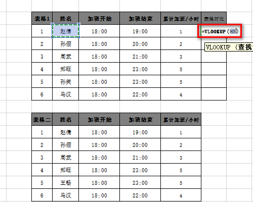 Excel表格中两个数据进行对比差异的操作过程截图