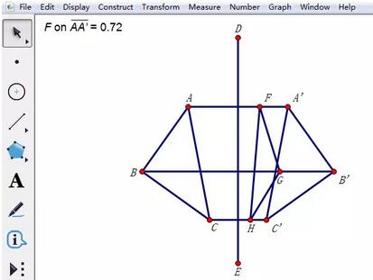 几何画板制作多边形轴对称翻折动画的详细操作方法截图