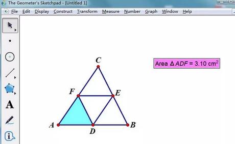 几何画板把三角形分成面积相等的四部分的操作步骤截图