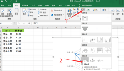 Excel中做出雷达图的方法截图