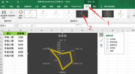 Excel中做出雷达图的方法截图