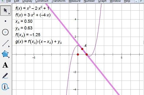 几何画板绘制导函数图像及其切线的详细方法截图