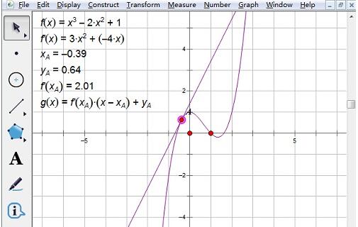 几何画板绘制导函数图像及其切线的详细方法截图