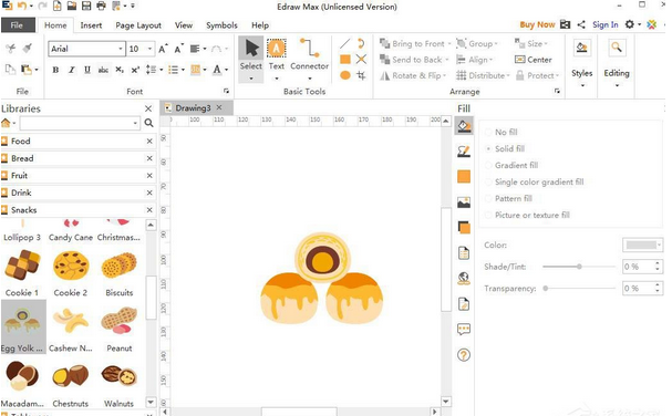 Edraw Max里绘制约克蛋酥操作方法截图