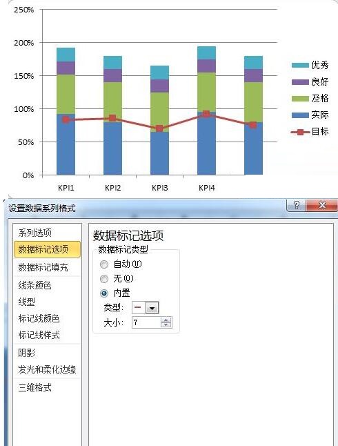 Excel表格数据做成商务大气的子弹图表的详细步骤截图