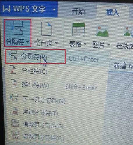 word里换页的操作过程方法截图