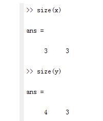Matlab中size函数使用操作内容截图