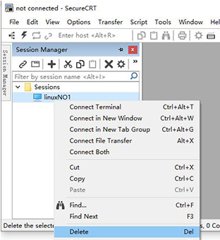 SecureCRT删除会话操作方法截图