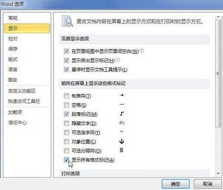 word2010文档中显示所有格式标记的教程步骤截图