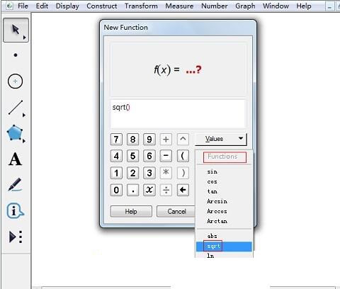 几何画板中打根号符号的操作内容截图