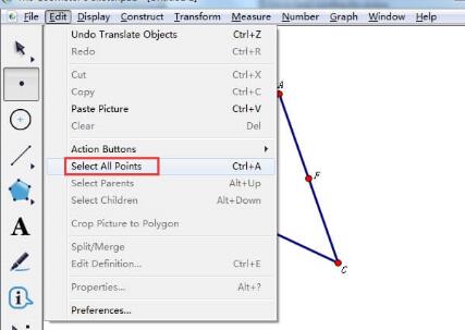 几何画板作图时选中所有点的操作方法截图
