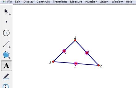 几何画板作三角形的中线的操作流程截图