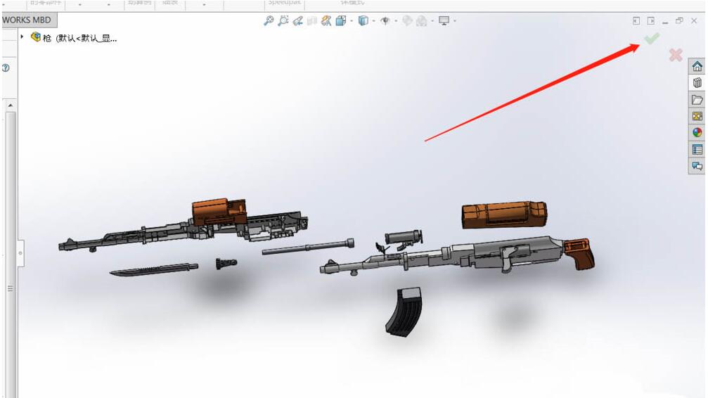 Solidworks拆分AK47突击步枪模型的操作步骤截图