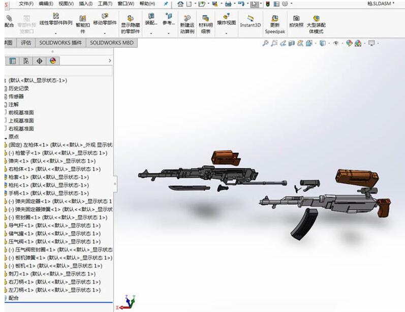 Solidworks拆分AK47突击步枪模型的操作步骤截图