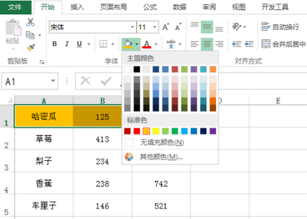 excel中进行隔行上色操作方法截图