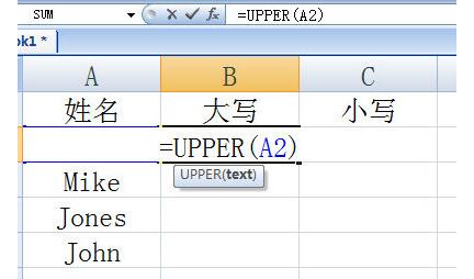 Excel英文大小写转换操作内容截图