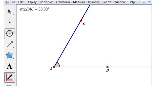 几何画板画60度角的操作步骤截图