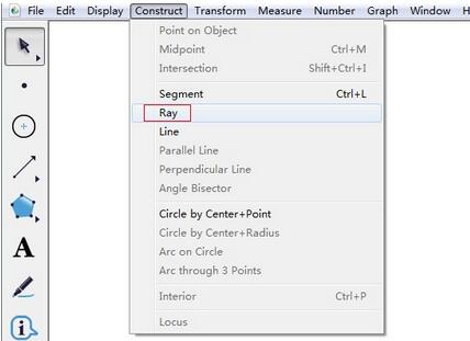 几何画板绘制射线的图文方法截图