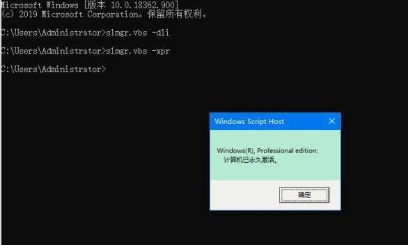 WIN10专业版使用命令查看激活信息的详细操作截图