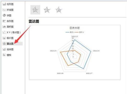 wps2019文字中插入填充雷达图的操作方法截图