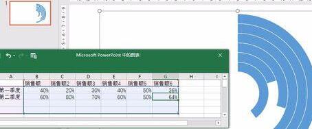 PPT中插入excel的环形数据图表的详细方法截图