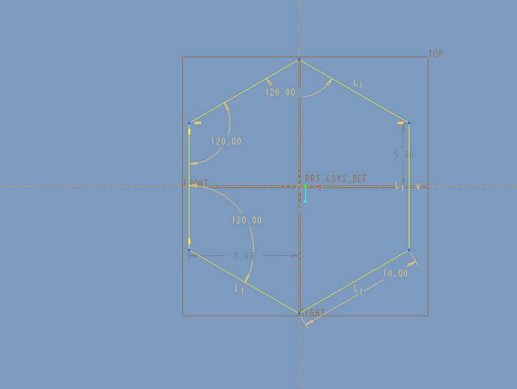 Proe建模六边形镂空物体的详细教程截图