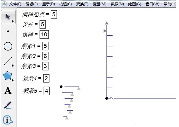 几何画板制作频率分布直方图的操作步骤截图