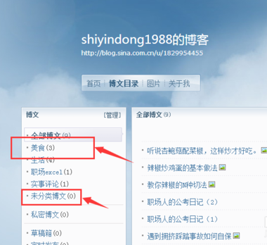 新浪博客里修改已发布博文分类的教程步骤截图