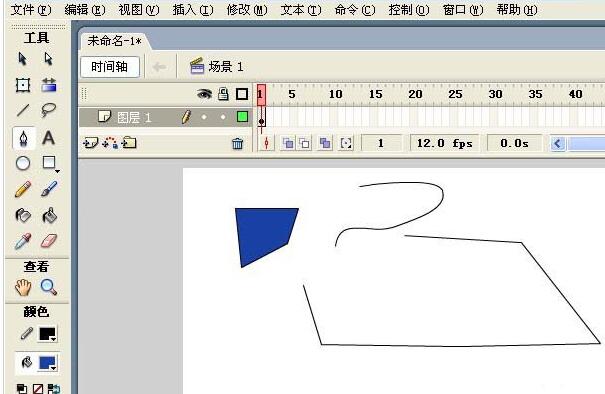 Flash钢笔工具怎么使用-Flash使用钢笔工具做出基础图形的方法截图