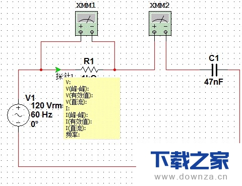 multisim中如何使用探针检测和显示电压和电流？multisim中使用探针检测和显示电压和电流的步骤教程截图