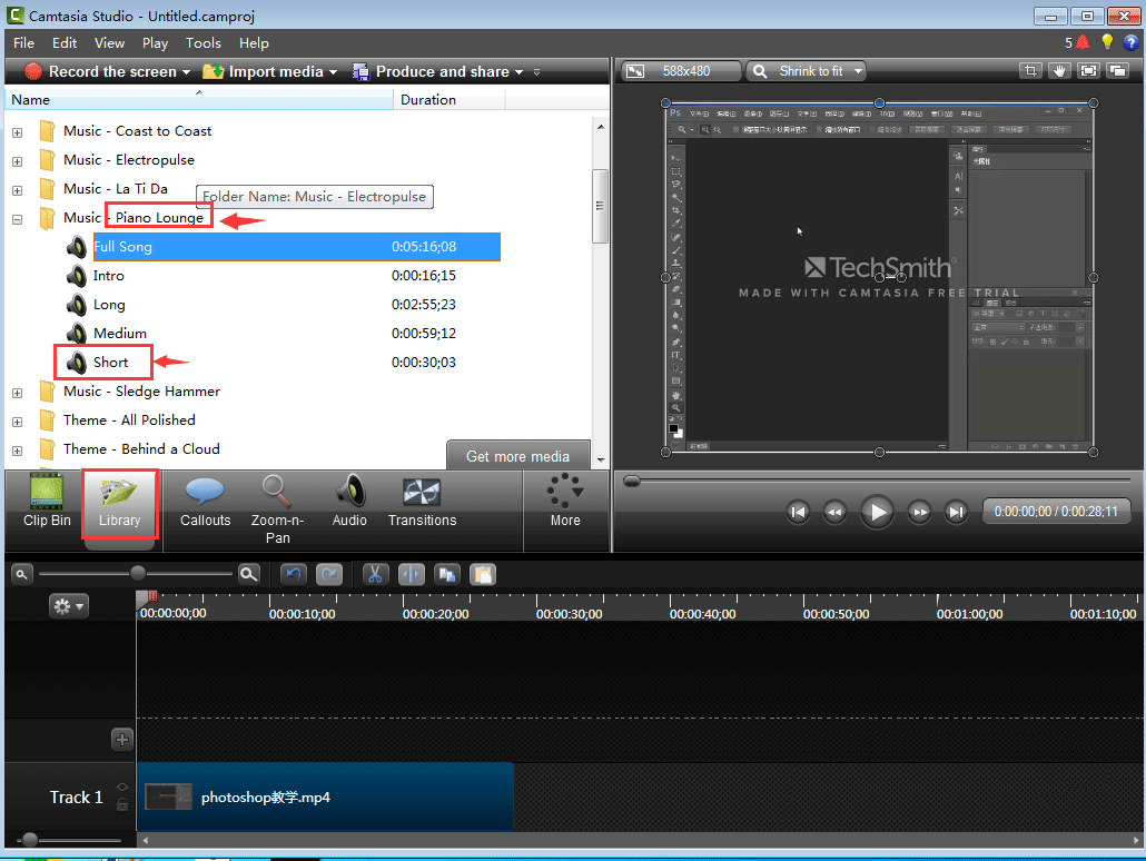 camtasia studio如何添加背景音乐 camtasia导入背景音乐的技巧截图