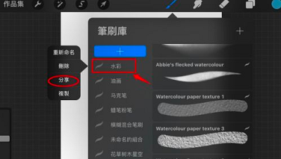 Procreate怎么将笔刷发给别人？Procreate将笔刷发给别人的方法截图