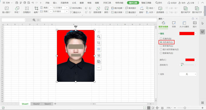 WPS表格怎么给证件照换底色?WPS表格给证件照换底色的方法截图